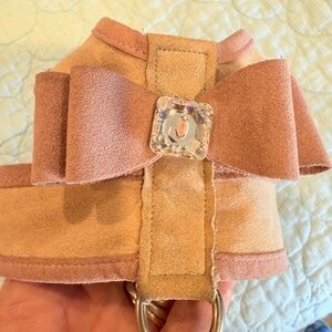 Chic Pink and Tan S/M dog harness